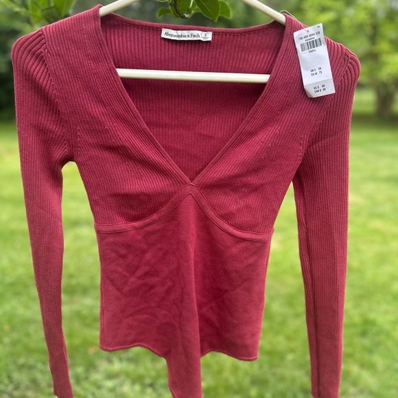 Abercrombie & Fitch Tops - Abercrombie & Fitch Women's Giselle Trapeze Bodyauit Red V-Neck | Small | NWT